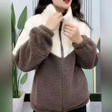 Plush Lamb Fleece Mid-Length Overcoat