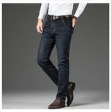 Men's Classic Straight-Leg Denim Jeans | Blue & Black