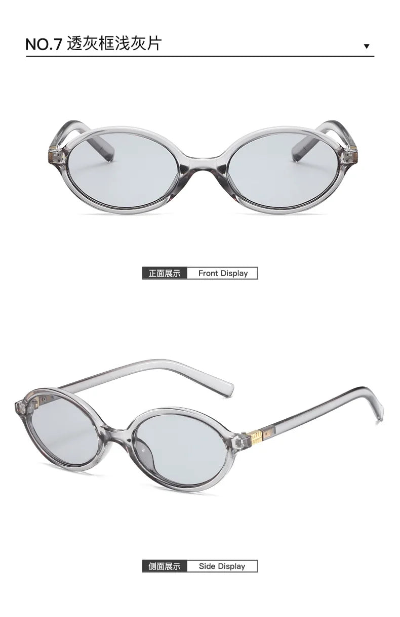 Fashion Oval Retro Sunglasses for Women – Simple Small Frame UV400 Protective Eyewear, Literary Style Luxury Design for Commuting & Travel