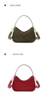 2025 New Suede Leather Crossbody Bag Unique Design Shoulder Pack Women Work Commuting Handbag Urban Beauty Box Tote Messenger