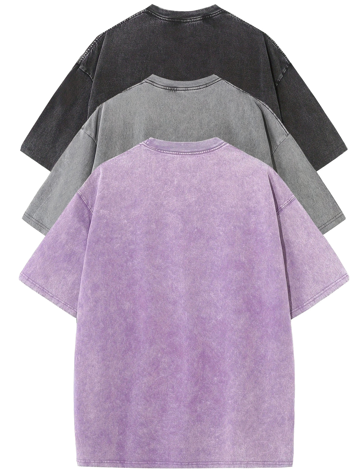 3pcs Men's 100% Cotton Loose-Fit T-Shirts in Solid Colors Casual Short Sleeve Crew Neck Ideal for Summer Outdoor
