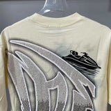 MIXED EMOTION Oversized Cotton Rhinestone T-Shirt