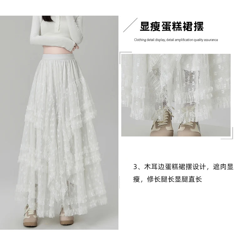 Gothic Lace Trumpet Skirt – Fairycore & Punk Streetwear
