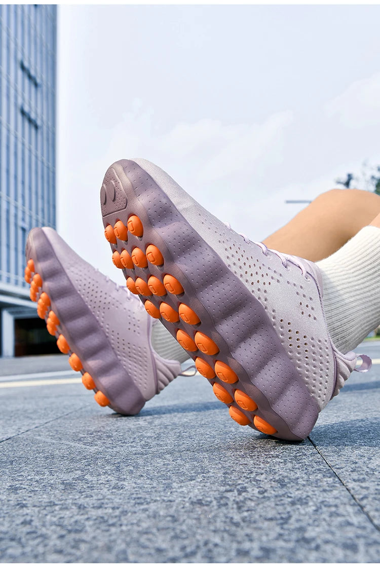 ClaWave Unisex Massage Cushioning Running Sneakers — Breathable Knit, Non-Slip