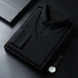 Men's Contrast Polo Shirt – Relaxed Long Sleeve Layered Look