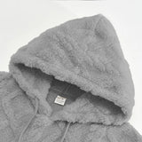 Autumn and Winter Leisure Men's High Street Jacquard Double-Sided Velvet Hooded Sports Trend Pullover Sweater Jacket