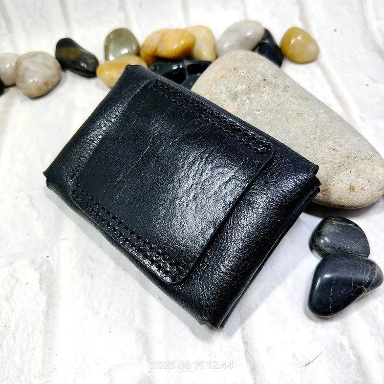 Small Waist Bag Genuine Leather Belt Pack Wallet Coin Purse Card Holder Car Key Pouch Driver's License Case Men Women 6065