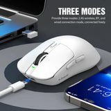 X11 Tri-Mode Wireless Gaming Mouse, 63g Lightweight, PAW3311 Sensor, 12000 DPI, Magnetic RGB Charging Dock