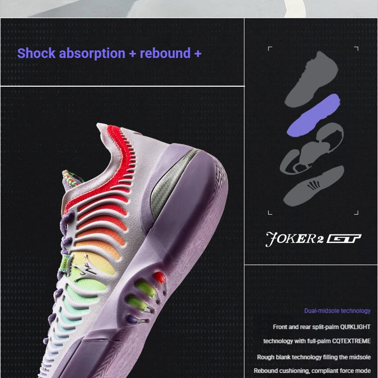 361 Degrees Joker 2 GT Men Basketball Shoes New Trendy Leather Breathable Shock-Absorbing Wear-resistant Male Sneakers 672611111