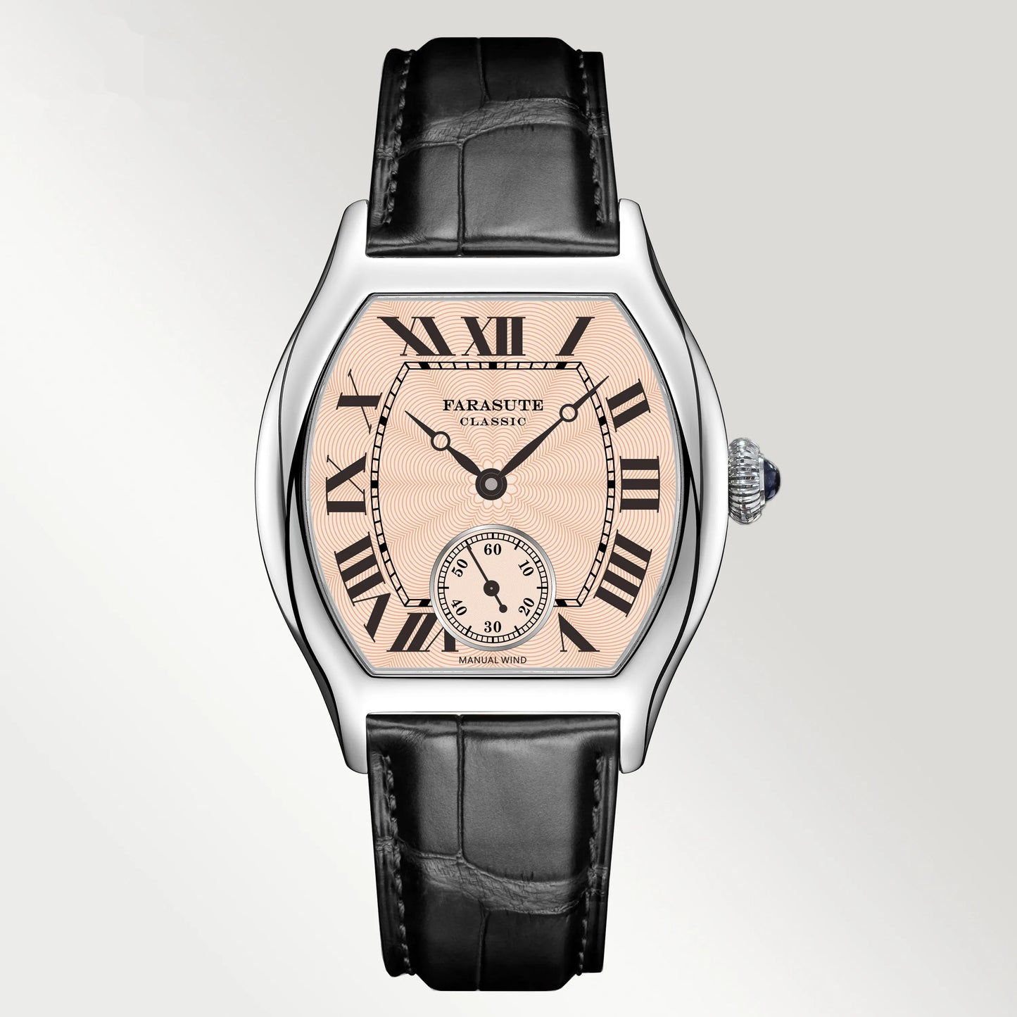 FARASUTE 36mm Retro Hangzhou Customized Manual Mechanical Movement Wristwatches Sapphire 5Bar Waterproof Watch Men Reloj Hombre