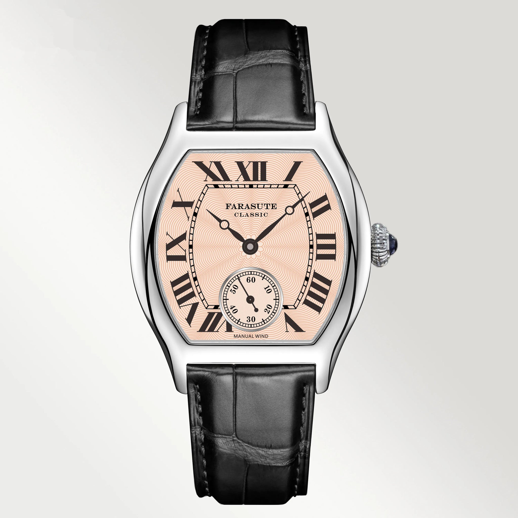 FARASUTE 36mm Retro Hangzhou Customized Manual Mechanical Movement Wristwatches Sapphire 5Bar Waterproof Watch Men Reloj Hombre