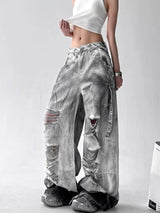 Women's Wide-Leg Distressed Jeans | High Street Style