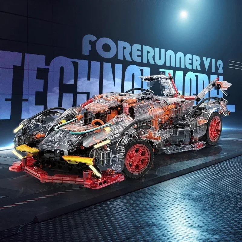 Creative DIY Racing Car Model Building Bricks Kit Advanced MOC Construction Toys for Adults Boys Girls Holiday Gift Idea