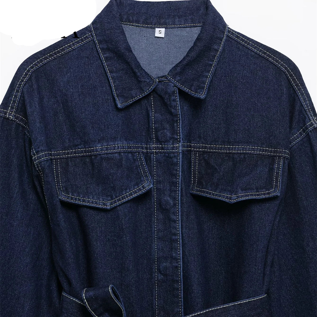 Vintage Denim Jacket with Waist Sash – High Street USA-Made Outerwear
