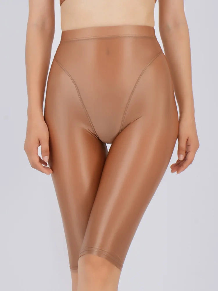 Women's Sheer Stretch Knee-Length Shorts