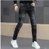 Men's Printed Stretch Slim Fit Denim Jeans