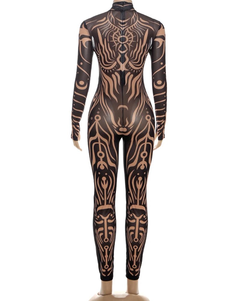 Urban Print Turtleneck Bodysuit
