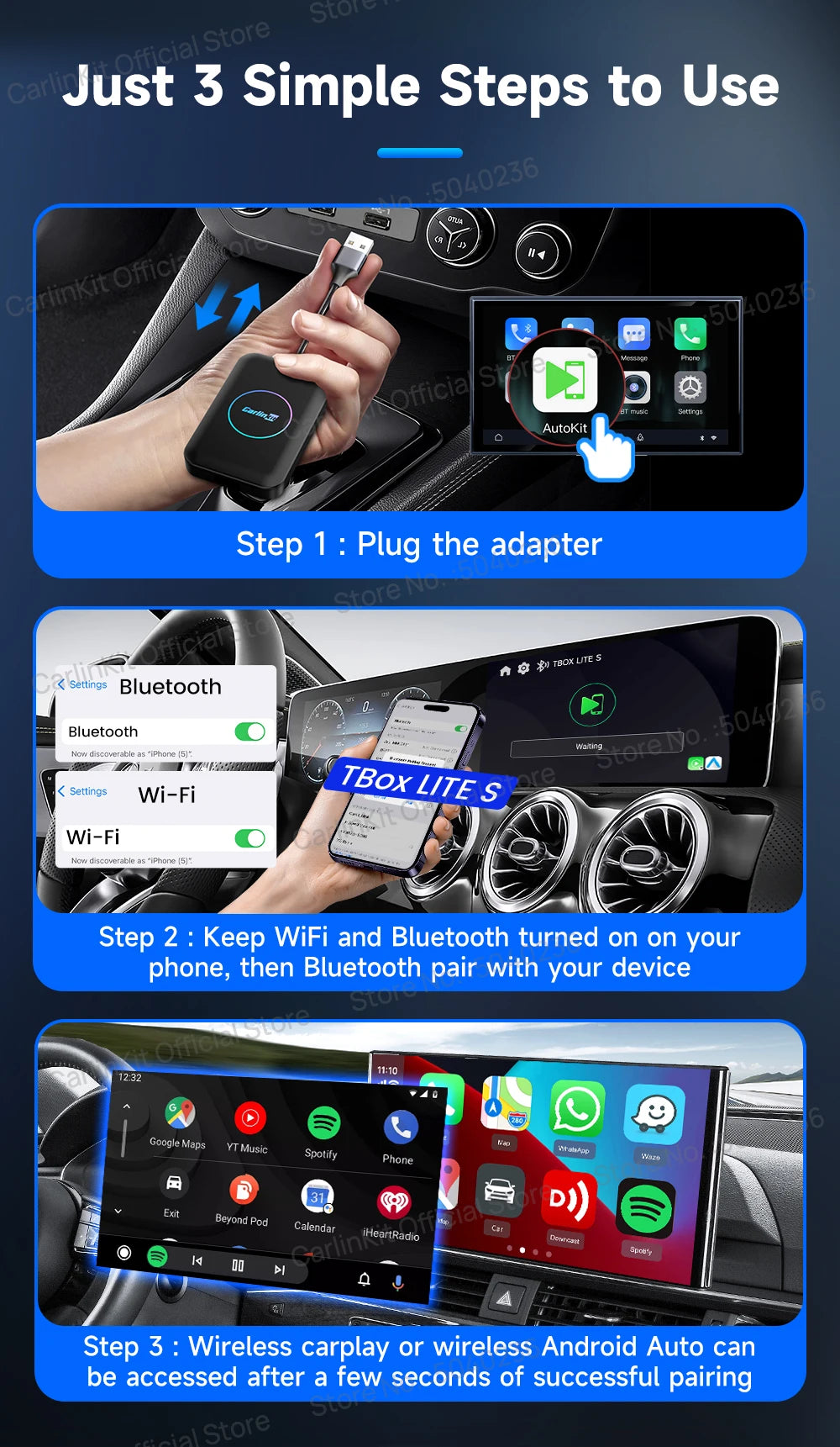 Carlinkit 5-in-1 Wireless CarPlay & Android Auto AI Box