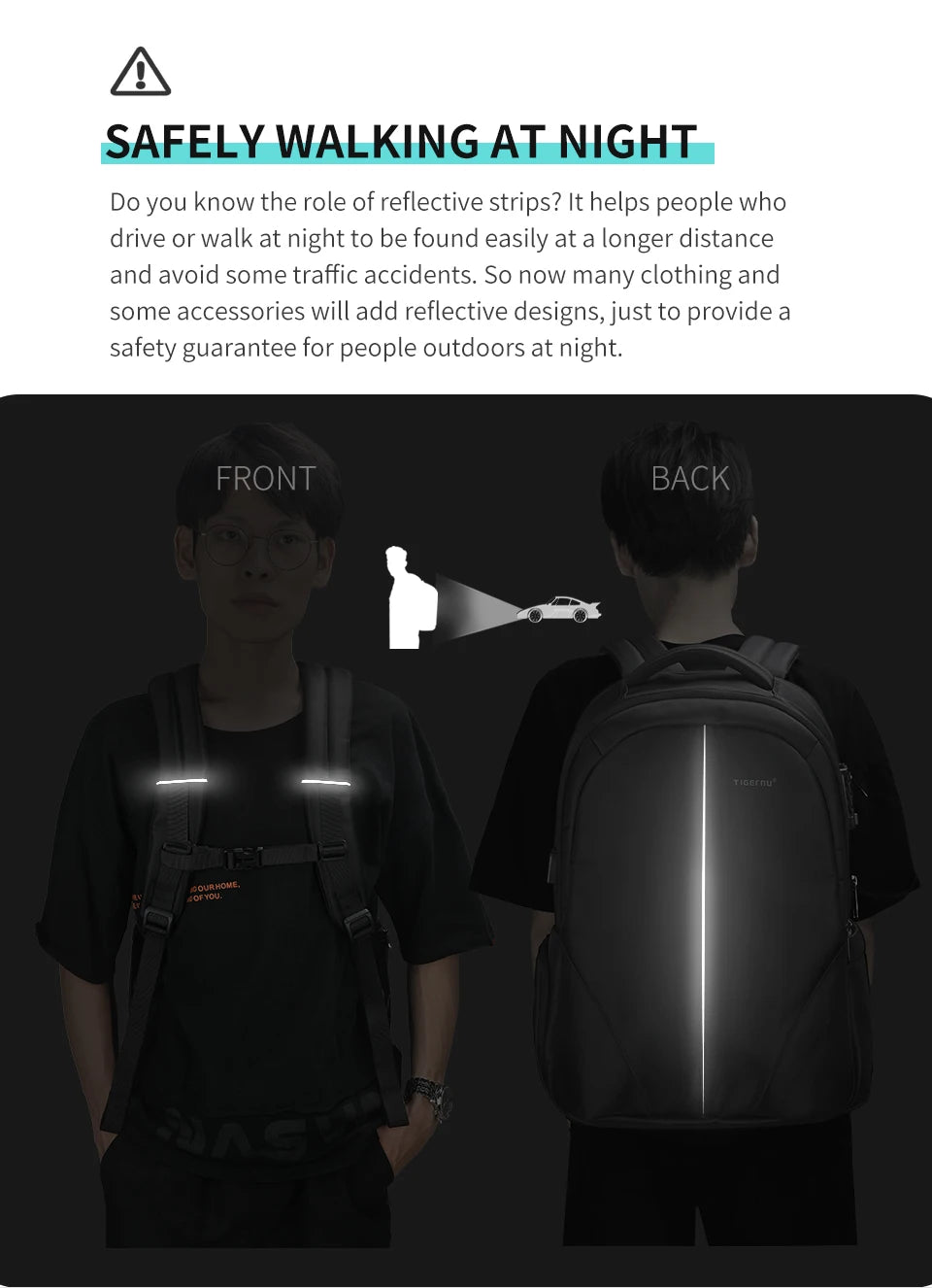 Tigernu Travel Backpacks 14-15.6-17'' Laptop Backpack For Men TSA Anti Theft Backpack Nylon Backpacks Bag For Schoolbag Knapsack