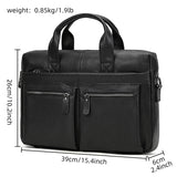 Genuine Leather Briefcase Bag for 15.6 inch laptop computer bag cowskin handbag for men male leather crossbody shoulder bag