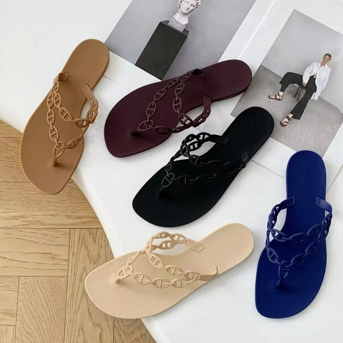 Women's Bow Flip-Flops – Flat Summer Sandals