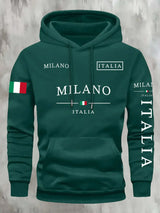 Relaxed-Fit Printed Hooded Sports Pullover