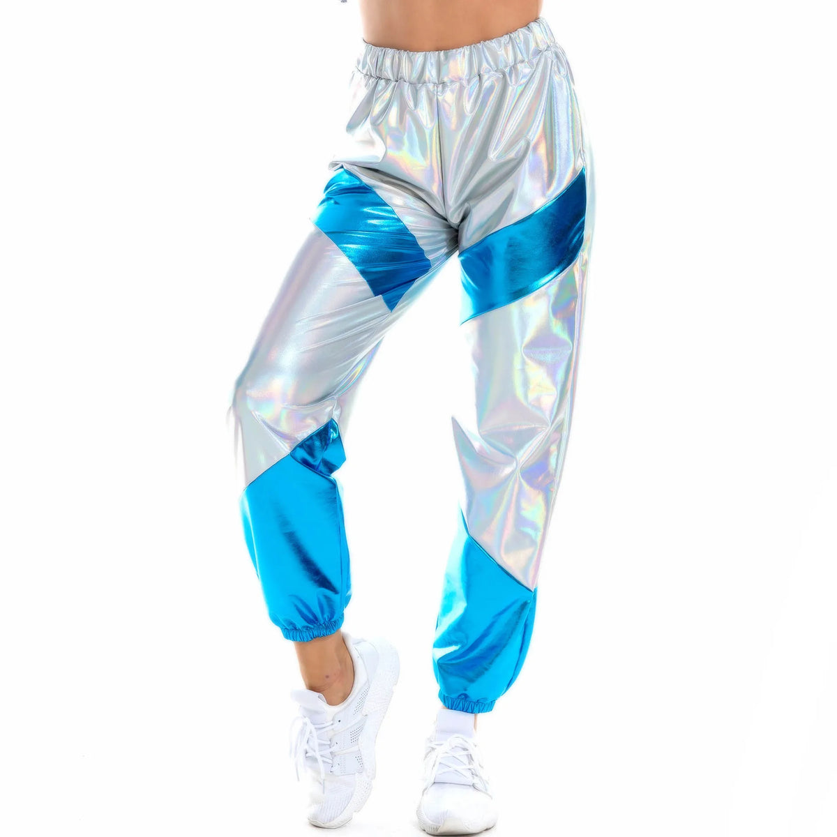 Women's Sparkly High-Waist Straight-Leg Pants
