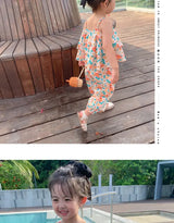 Girls' Floral Vest & Anti-Mosquito Suit