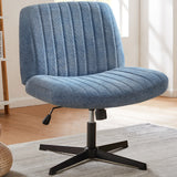 JHK Armless Wide Swivel Chair – Cross-Legged Comfort Seat