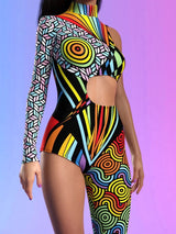 Medieval Art Irregular Lines Bodysuit