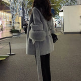 Double-Sided Wool & Fox Fur Jacket
