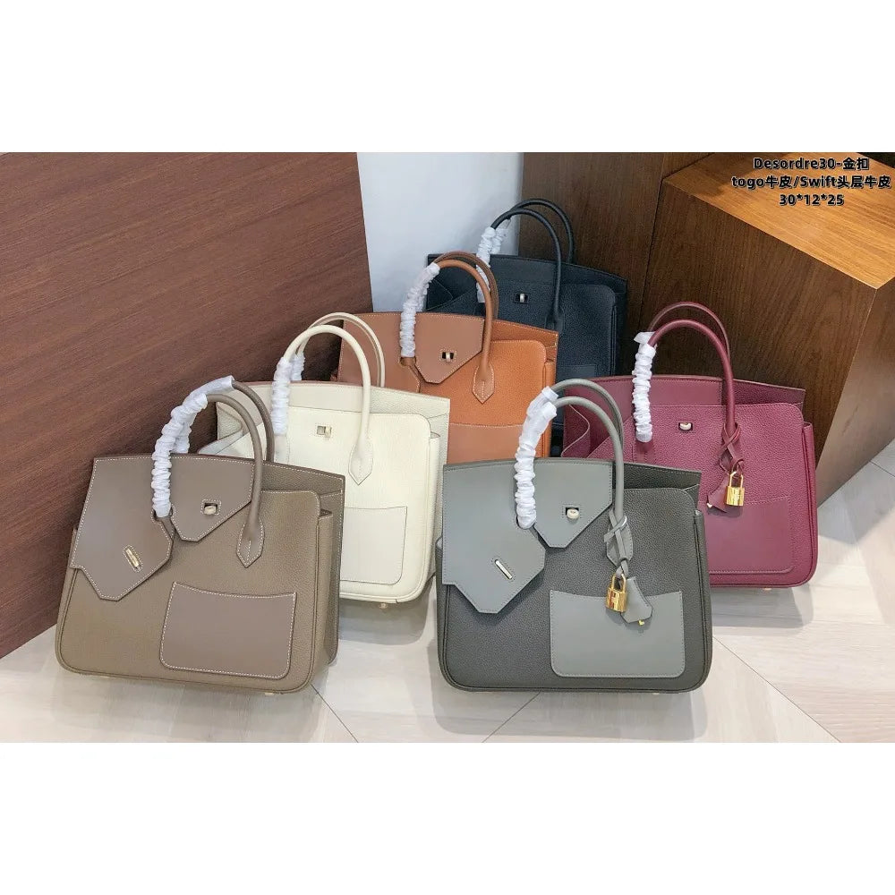 High Texture Handbag New Fashion Temperament Lychee Pattern Irregular Splicing Single Shoulder Messenger Women's Bag Commuting