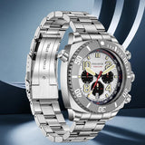 FeelNever Sport Automatic Movement Quartz Watch Stainless Steel Sapphire Crystal Watches Men 500M Waterproof Clocks Reloj Hombre