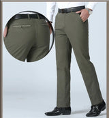 Men's Cotton Straight-Leg Casual Trousers