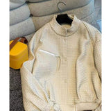 Natural Sheepskin Coat Women Autumn European and American Fashion Short Motorcycle Casual High Quality Hand-Woven Leather Jacket