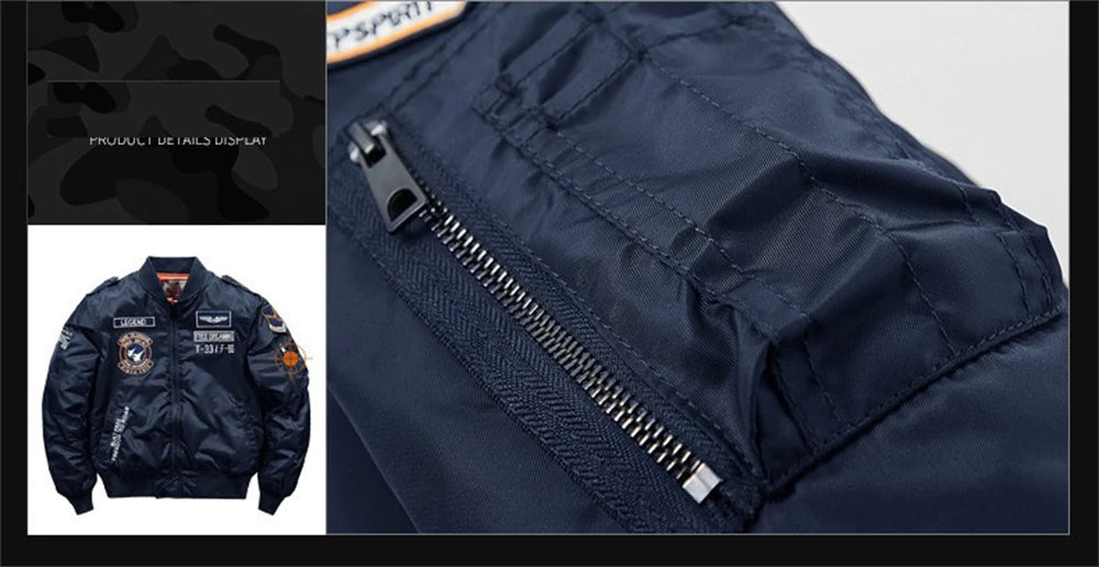 Men's MA-1 Flight Bomber Jacket | Classic Military Cargo Style Coat