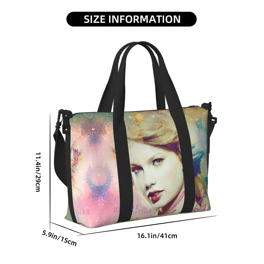 Custom The Eras Tour 1989 Taylor's Swift's American Pop Singer Tote Bag Women Large Capacity Beach Gym Travel Bags