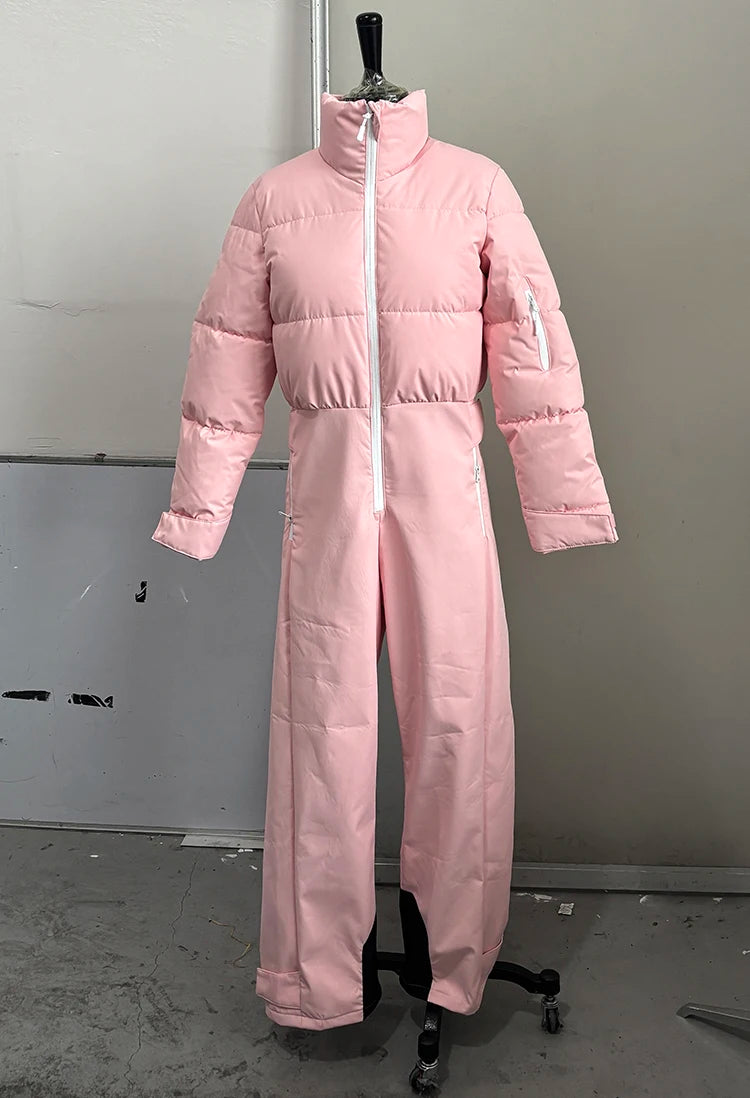 Women’s Faux Fur Hooded Ski Jumpsuit | Waterproof Winter Romper