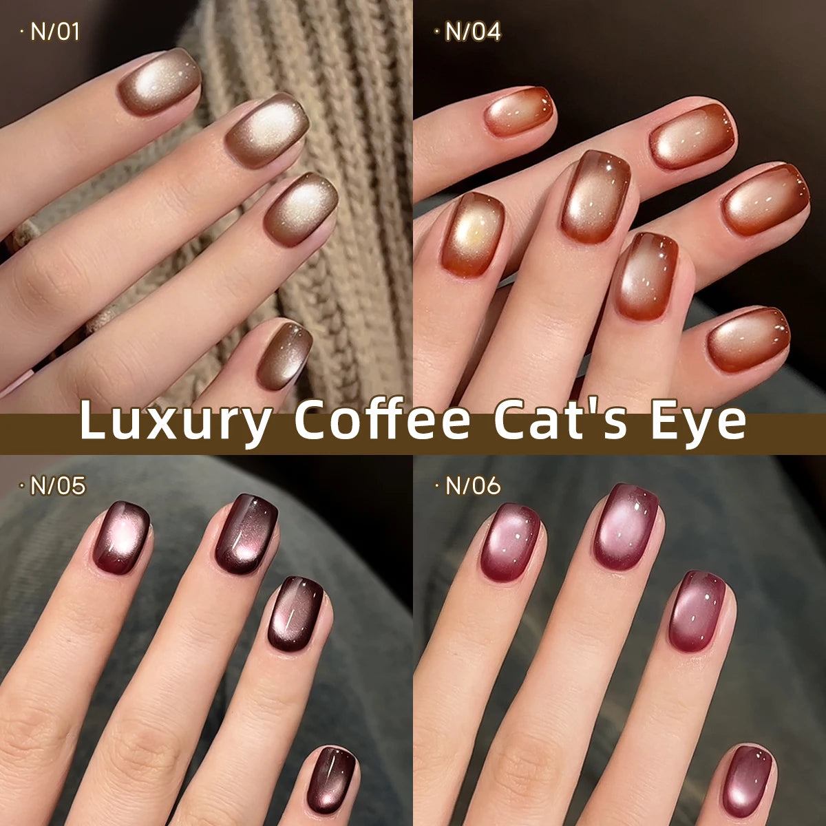 15ml Cat's Eye Nail Gel Polish Set – UV LED Soak-Off