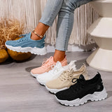 Women’s stylish, breathable, knitted sports shoes for spring and autumn. Casual, lightweight, soft-soled walking shoes
