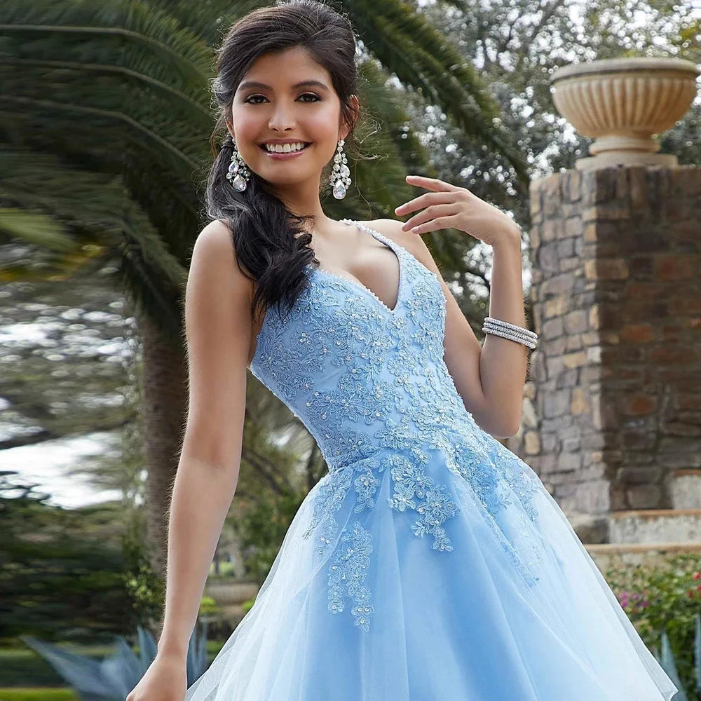 Beading V-Neck Cocktail Dress – Spaghetti Strap Mini Gown