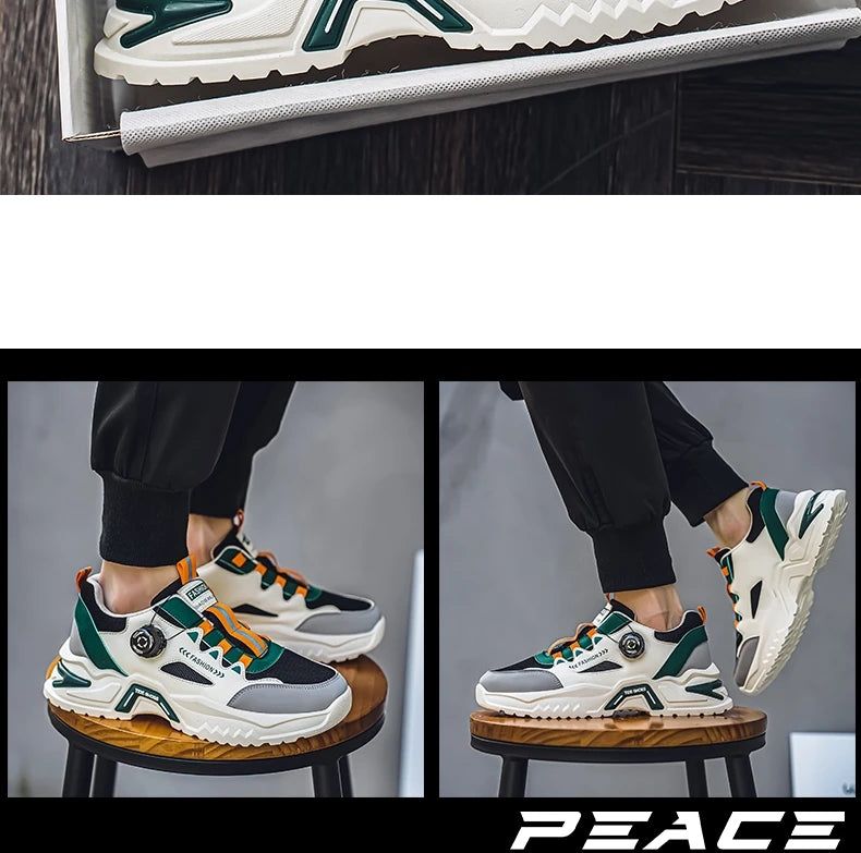 Men's Rotating Buckle Casual Sports Sneakers