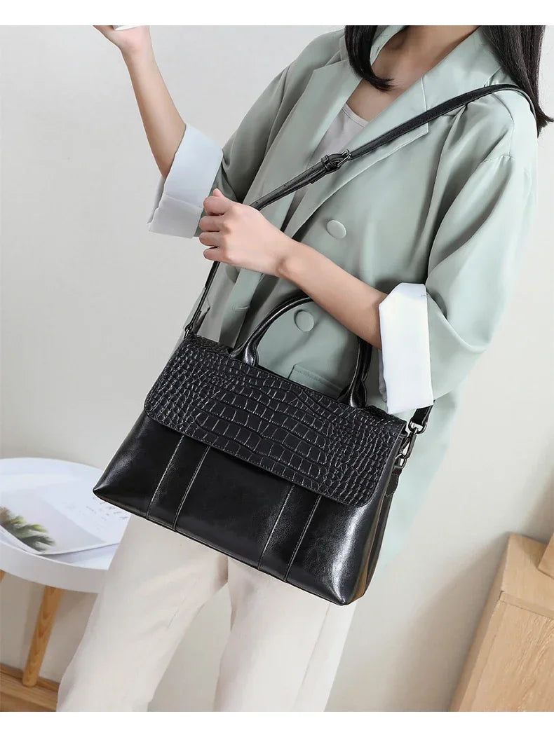 Women's Cow Real Leather Crossbody Bag Female Cowhide Designer Luxury Shoulder Bags Ladies Casual Retro Large Capacity Handbag