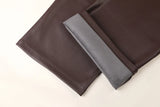 Women's High Waist Faux Leather Wide Leg Fleece Pants