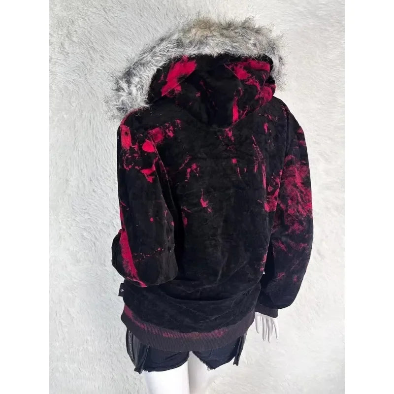 Women's Geometric Print Zip-Up Hoodie