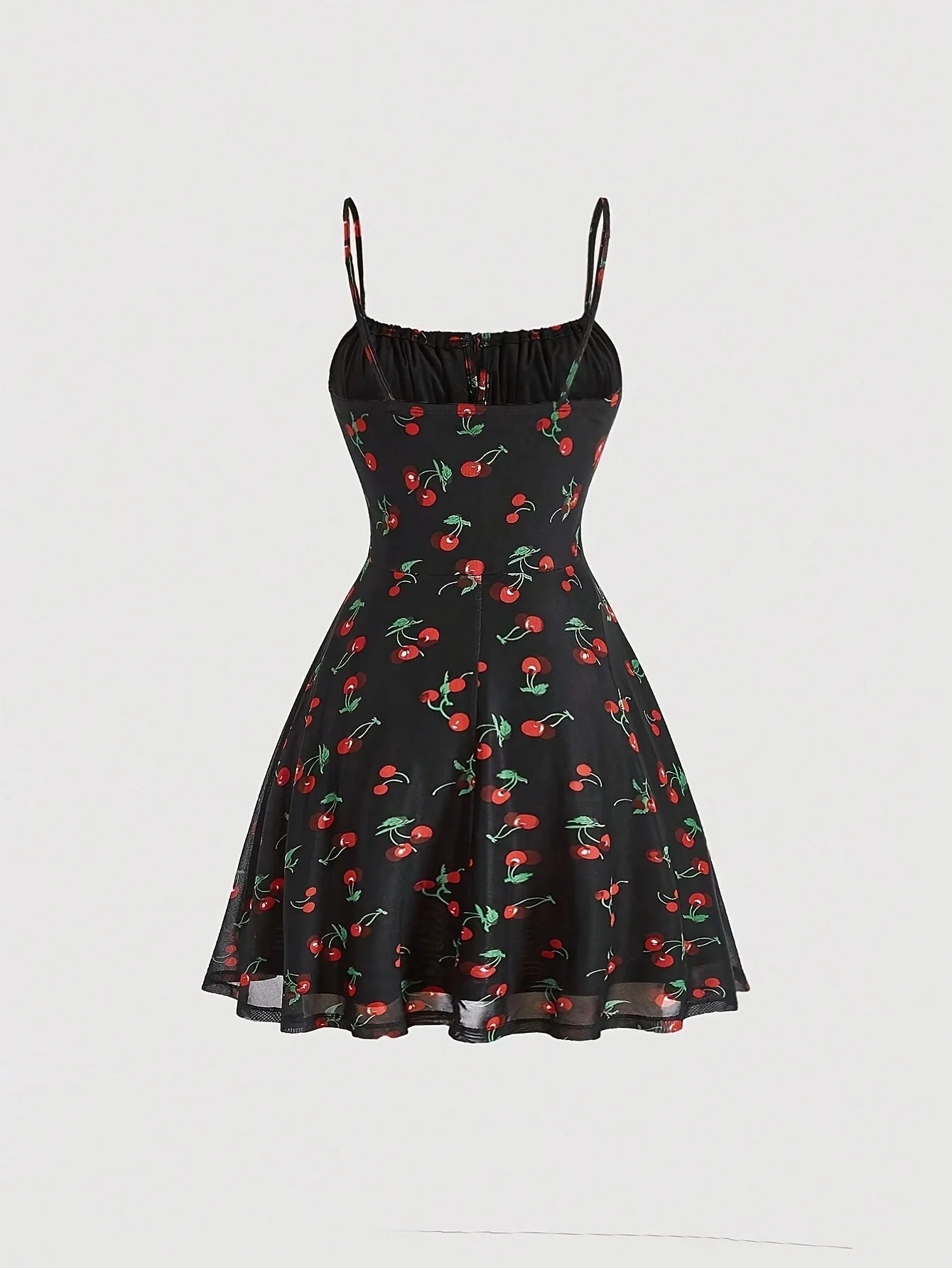 Cherry Print Vintage A-Line Sundress | Y2K Summer Party Style