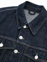 Vintage Blue Denim Jacket – Single Breasted Casual Chic