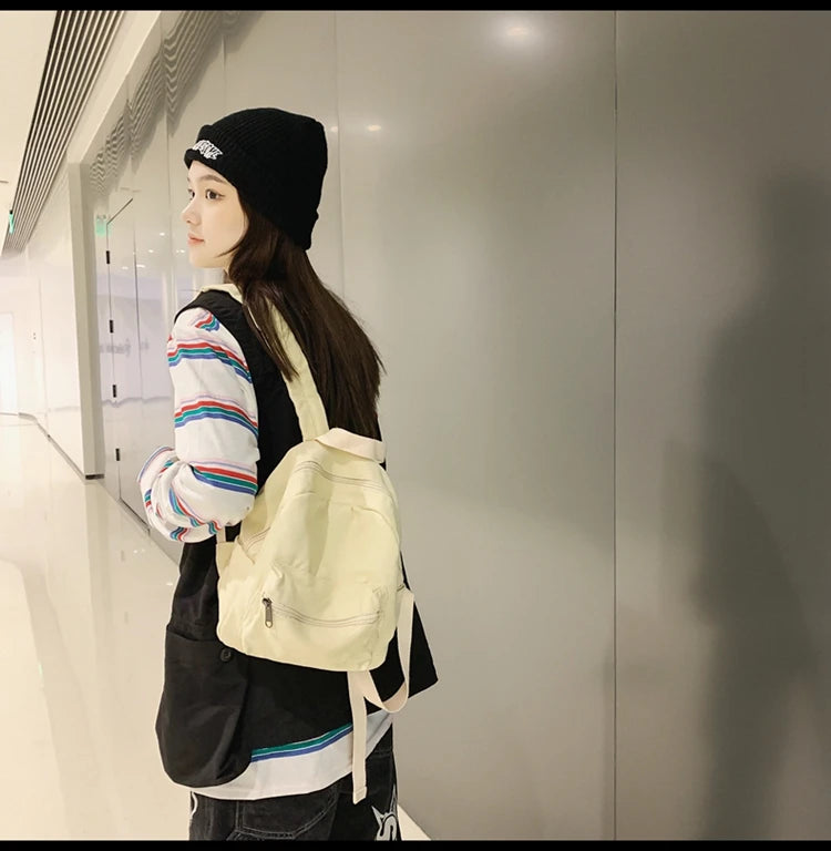 Mini Canvas Backpack – Vintage Unisex Rucksack