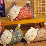 Japanese style lucky cat pillow dual-use sofa back cushion office seat belt waist cushion car lumbar pillow