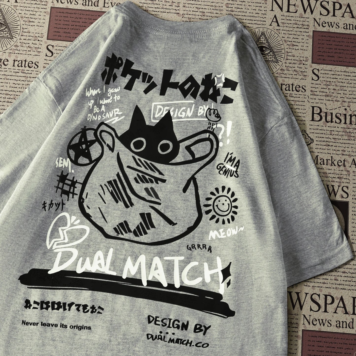 Kawaii Cat Harajuku Streetwear Tee